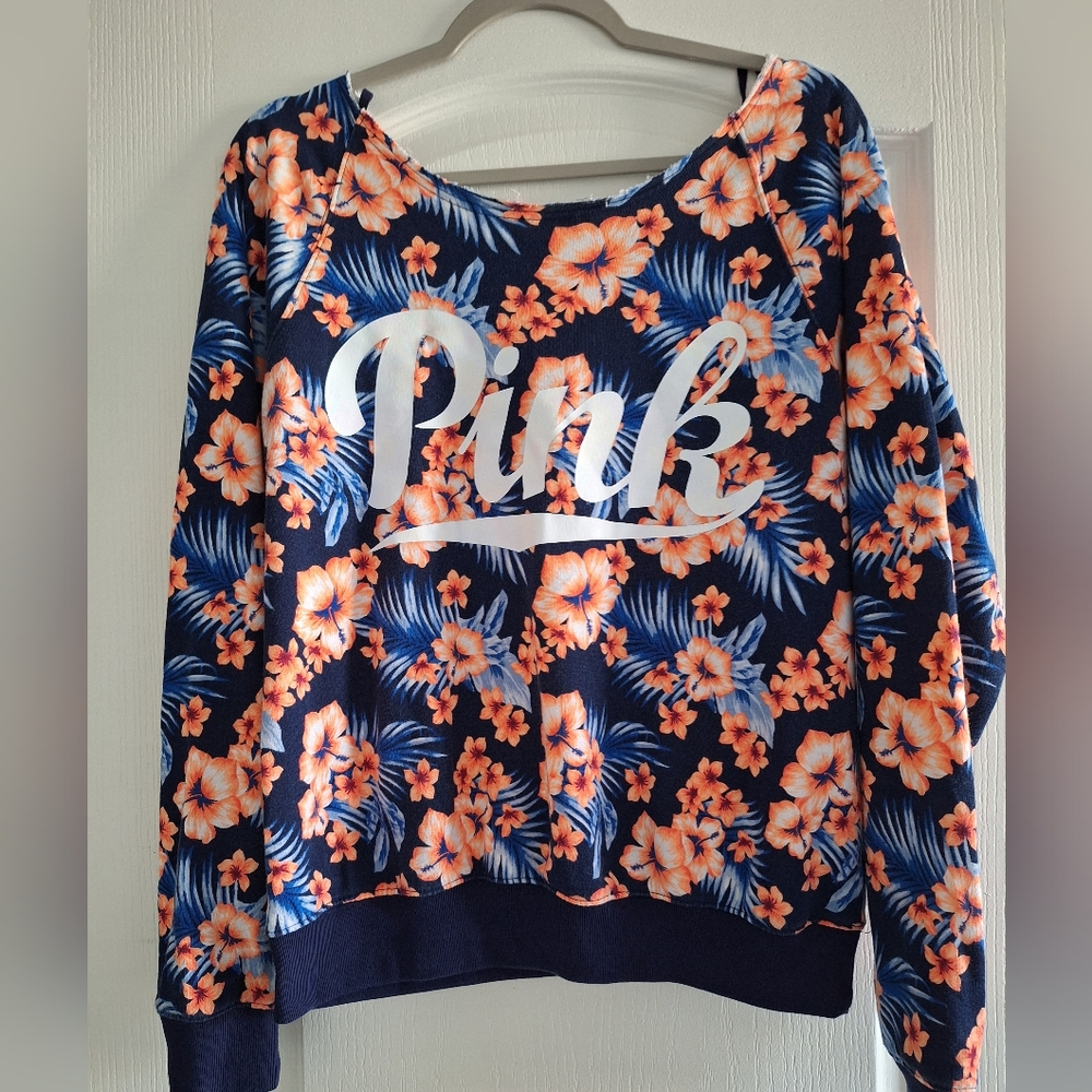 PINK Victoria's Secret Tropical Pullover Swearshirt Size M